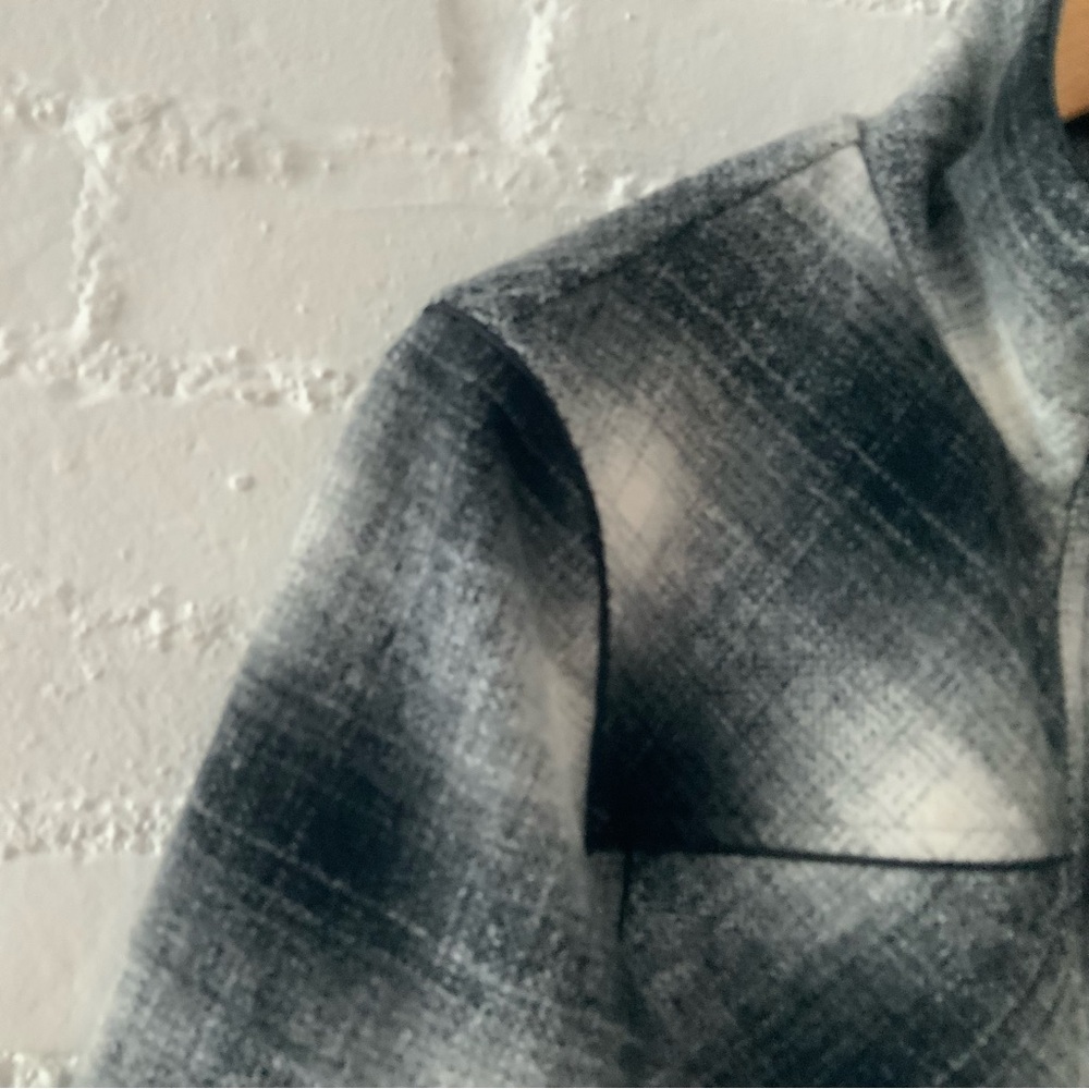 W.A.Y Wonderful & Young Bomber Jacket Black White Plaid Full Zip Grunge Y2K Sz M - Picture 2 of 12